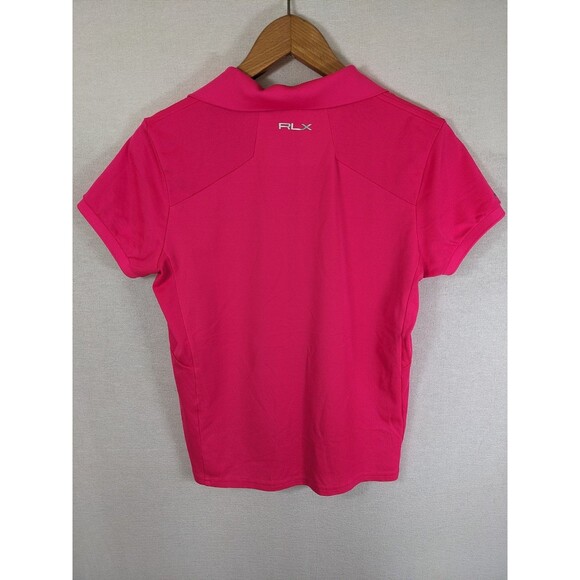 RLX Ralph Lauren Polo Shirt Womens Medium Bright Hot Pink Short Sleeve Golf - Picture 4 of 9